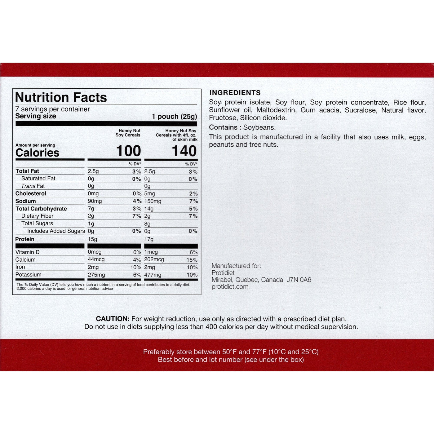 Proti Diet Protein Cereal, Honey Nut, 7 Pouches