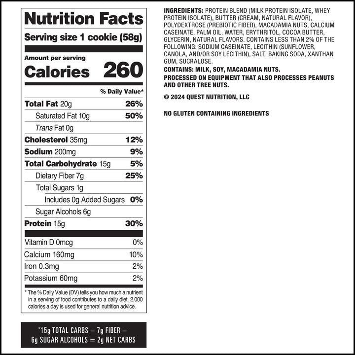 Quest Nutrition Protein Cookie - White Chocolate Macadamia