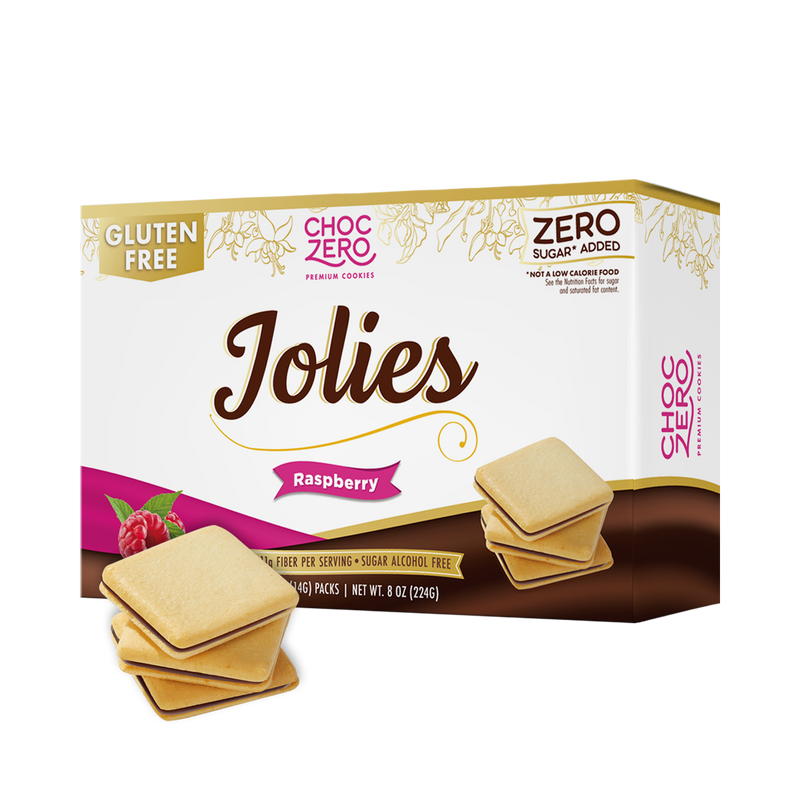 ChocZero Jolies Dark Chocolate Raspberry Cookies, 8 oz