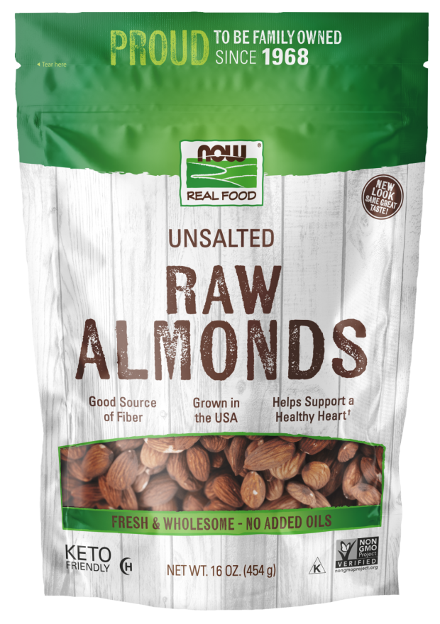 NOW Almonds, Unsalted, 16 oz (454 g)