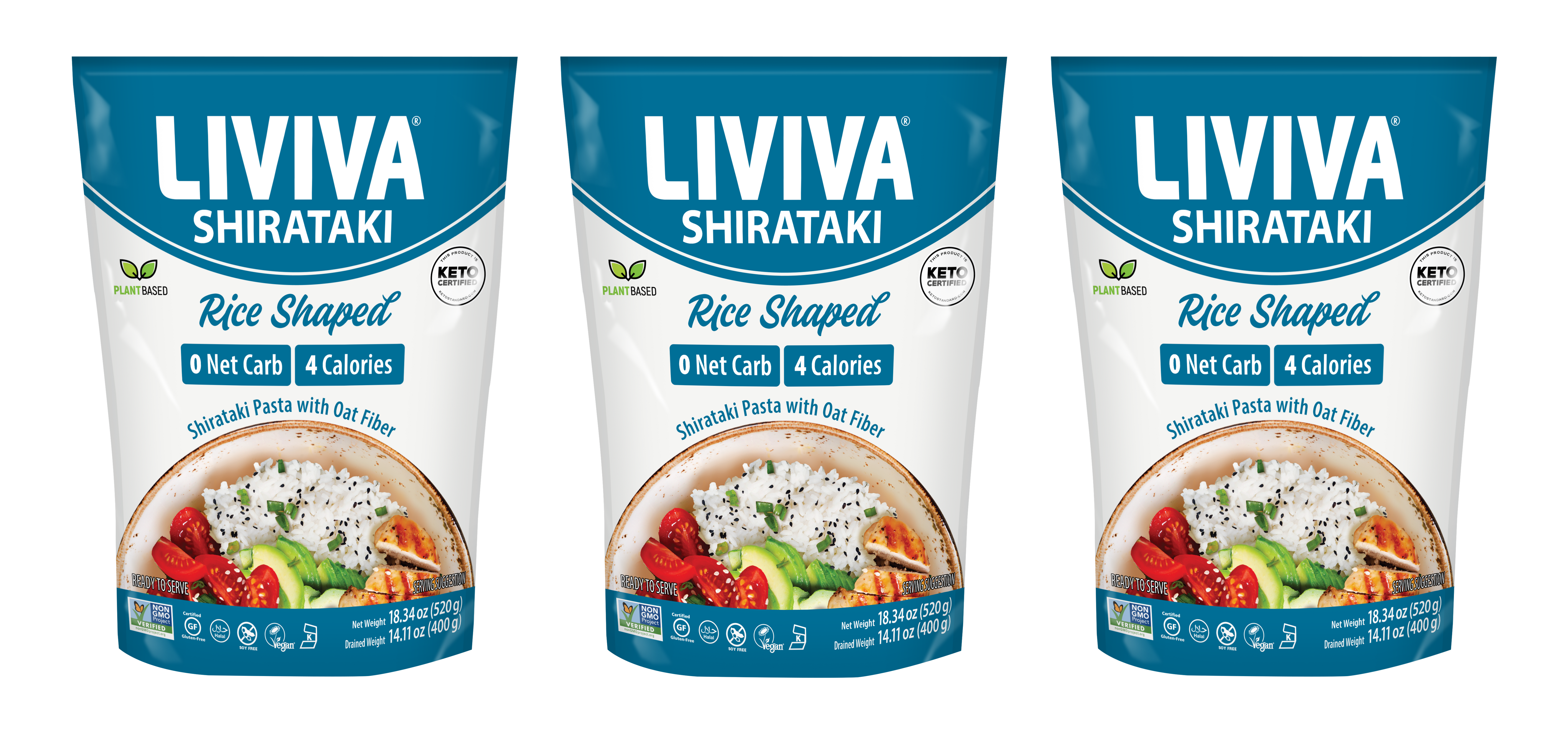 Liviva Organic Shirataki Pasta with Oat Fiber - Rice, 18.34 oz