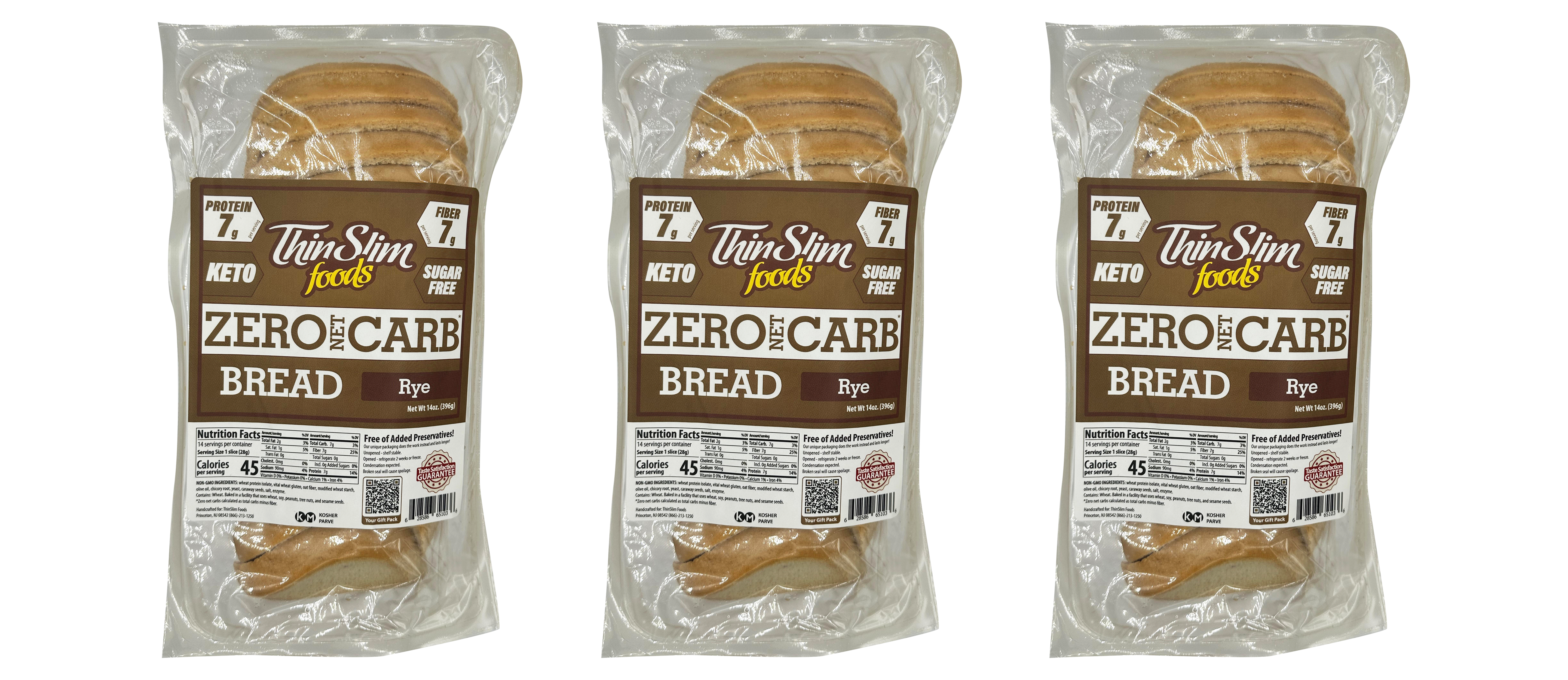 ThinSlim Foods Zero Carb High Protein Bread - Rye
