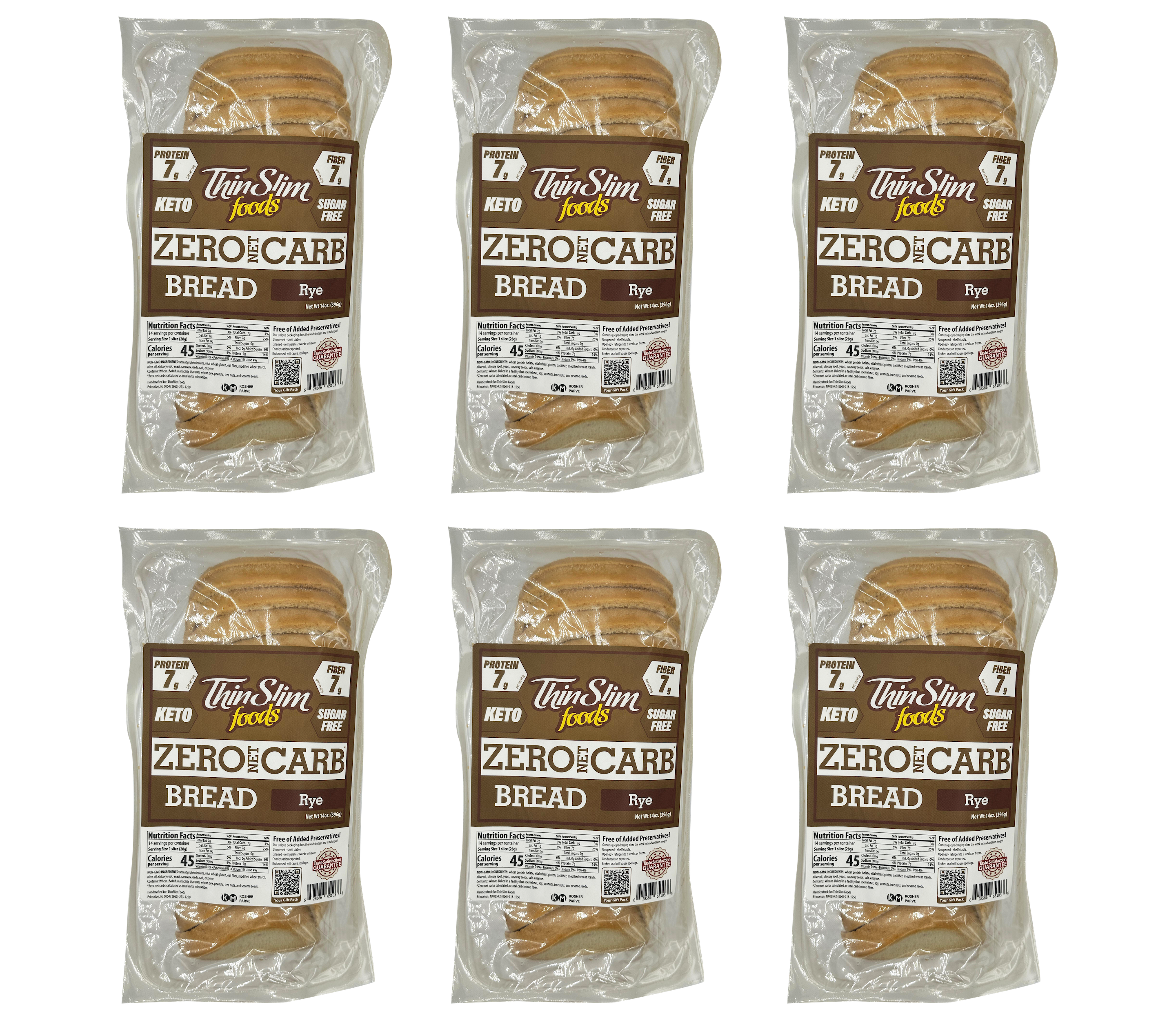 ThinSlim Foods Zero Carb High Protein Bread - Rye
