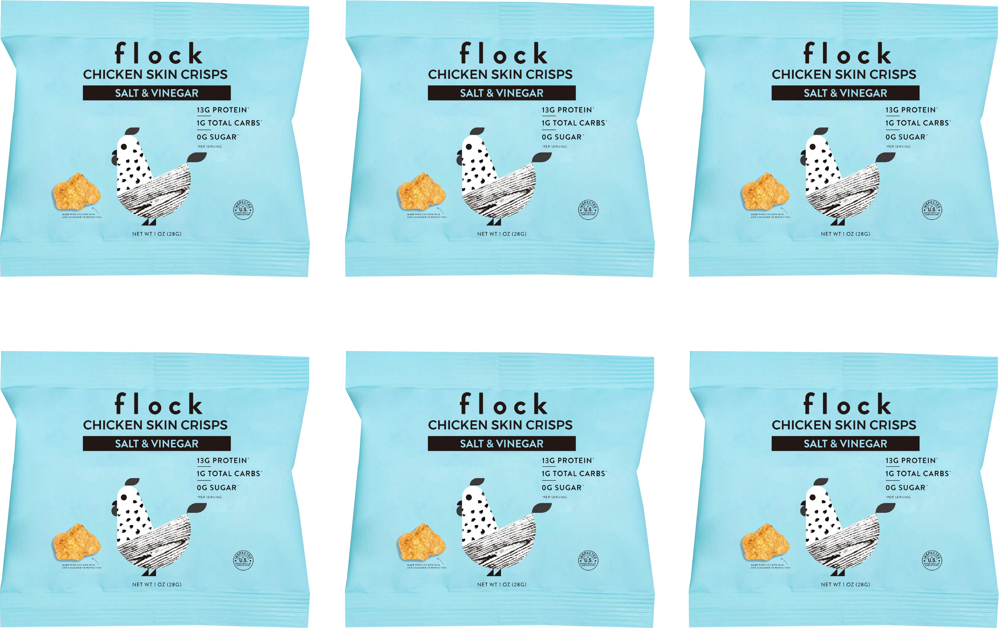 Flock Foods Keto Chicken Chips - Salt & Vinegar