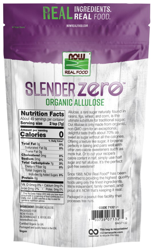 NOW Slender Zero™ Organic Allulose Powder - High-quality Sweetener by NOW at BariatricPal Store