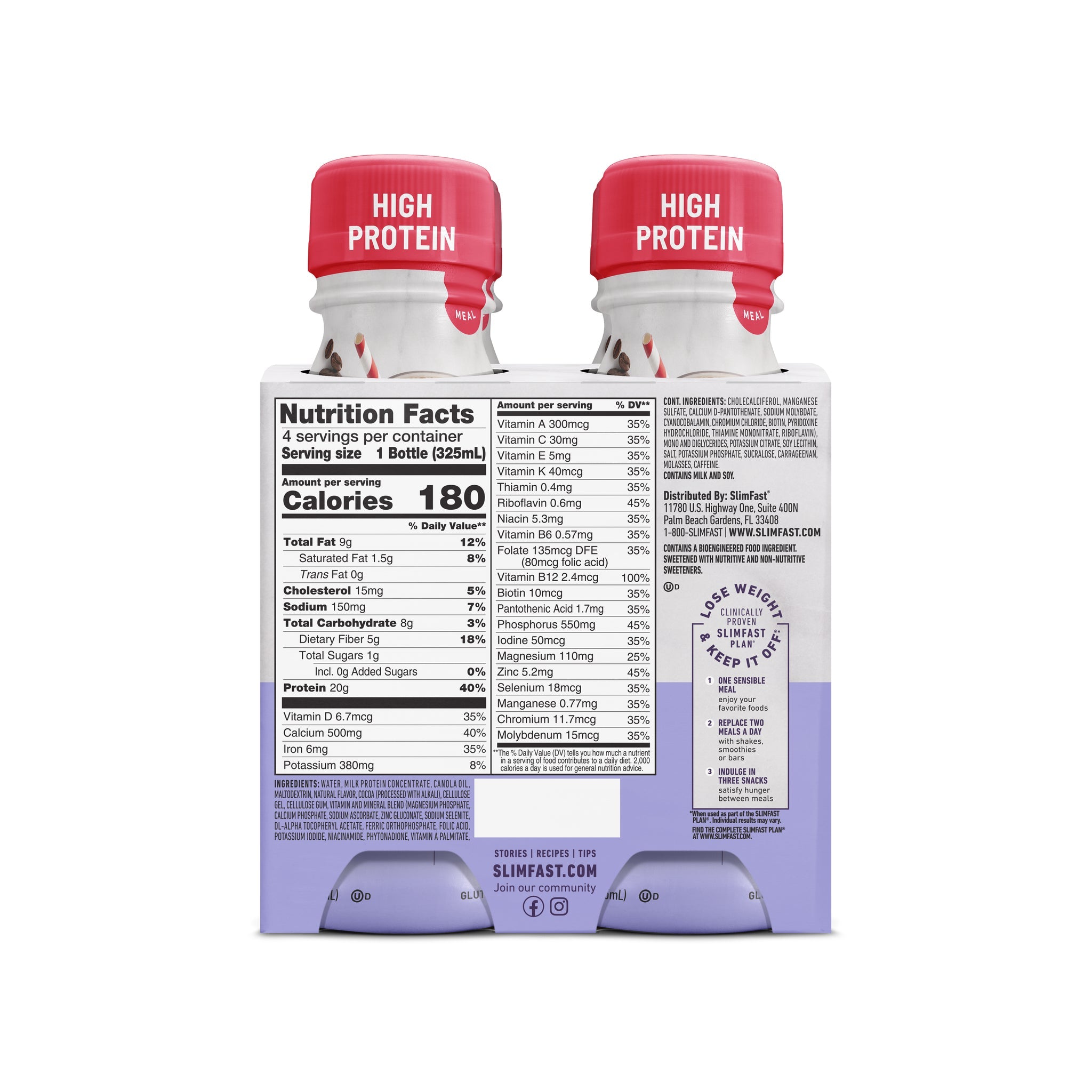 SlimFast Advanced Energy Ready-to-Drink Shakes 12 pk - High-quality Protein by SlimFast at BariatricPal Store