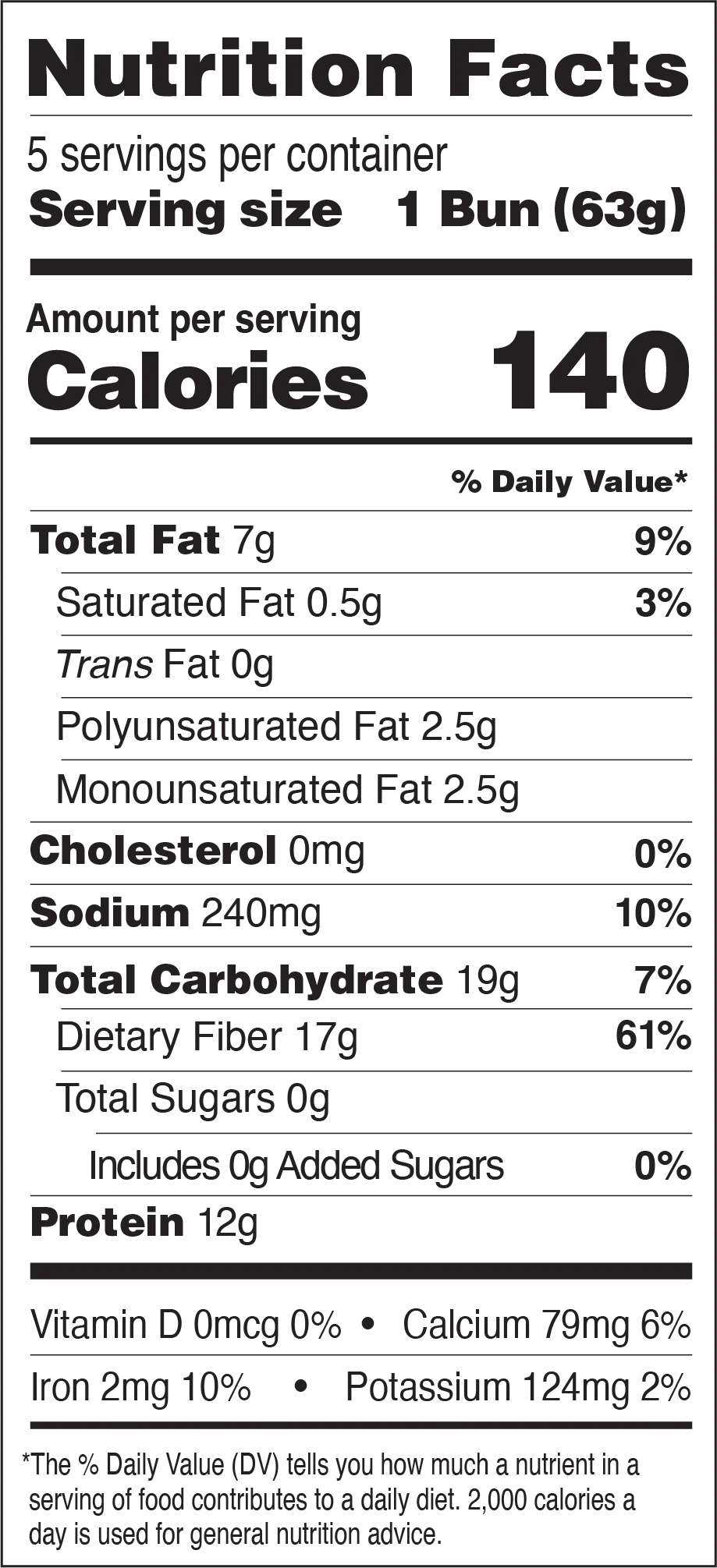 Carbonaut Low Carb Hamburger Buns 5 buns