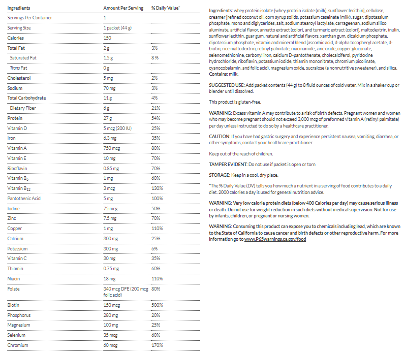 #Flavor_Vanilla #Size_Single Serve Packet