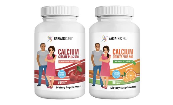 BariatricPal Calcium Citrate 500mg Chewable Tablets - 2-Flavor Variety Pack - High-quality Calcium by BariatricPal at BariatricPal Store