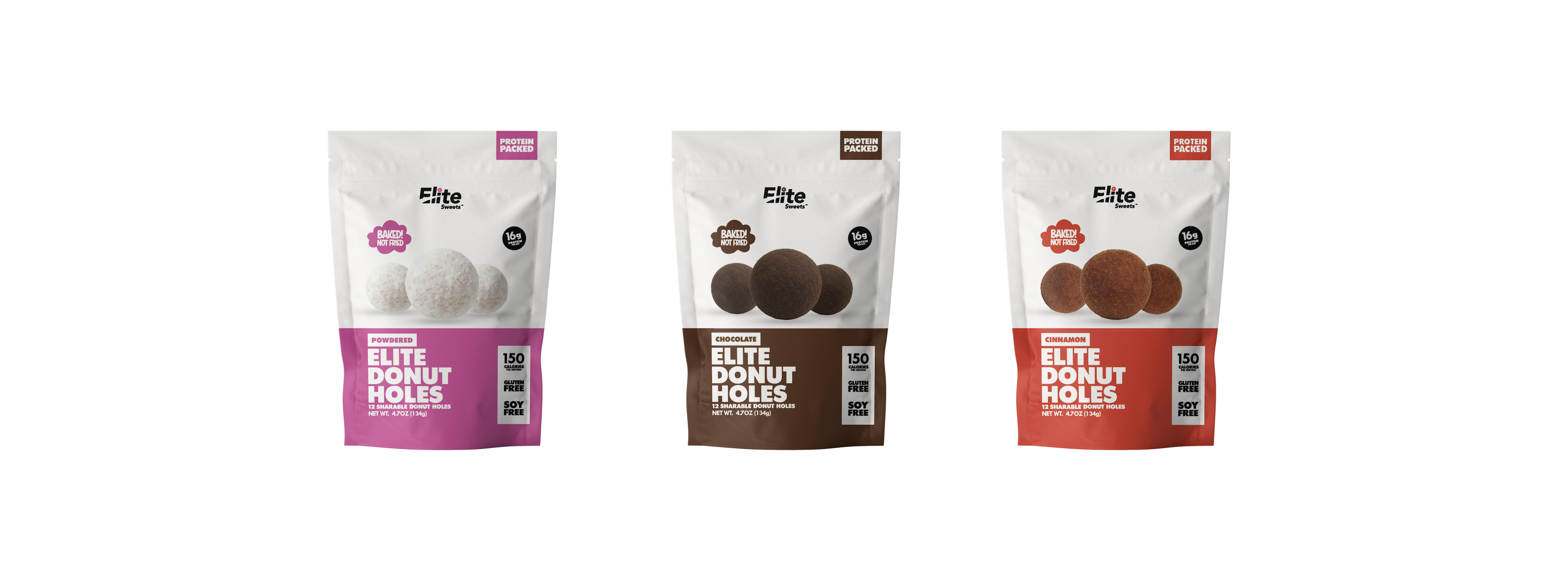 Elite Sweets High-Protein & Low-Carb Donut Holes - 3-Flavor Variety Pack