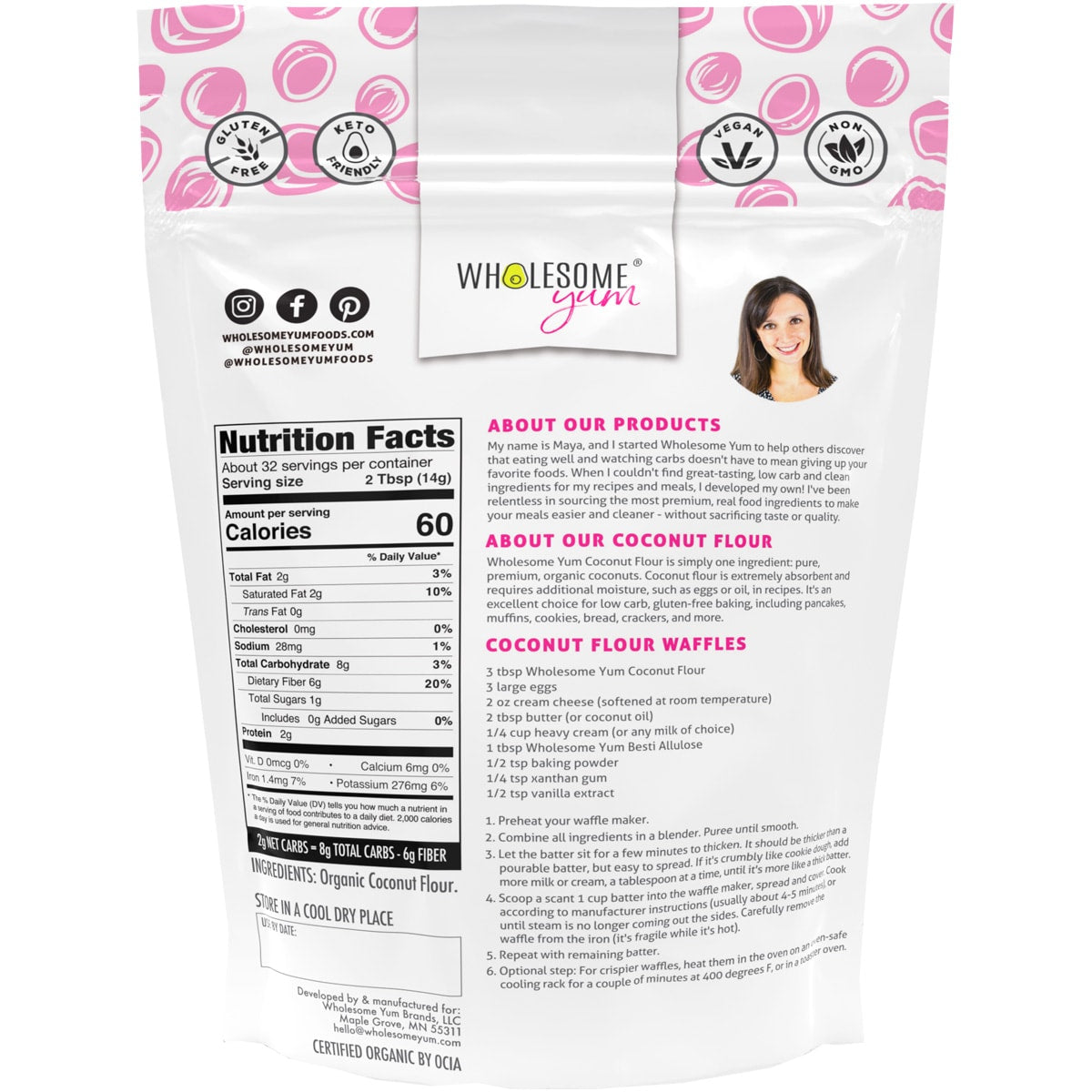 Wholesome Yum Coconut Flour - Organic - High-quality Coconut Flour by Wholesome Yum at BariatricPal Store