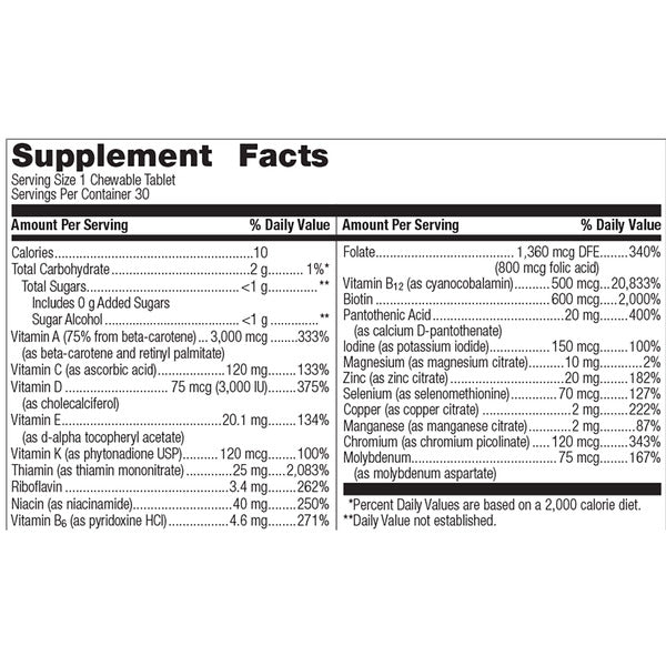 Bariatric Advantage Ultra Solo "One Per Day" Multivitamin Chewable without Iron - High-quality Multivitamins by Bariatric Advantage at BariatricPal Store