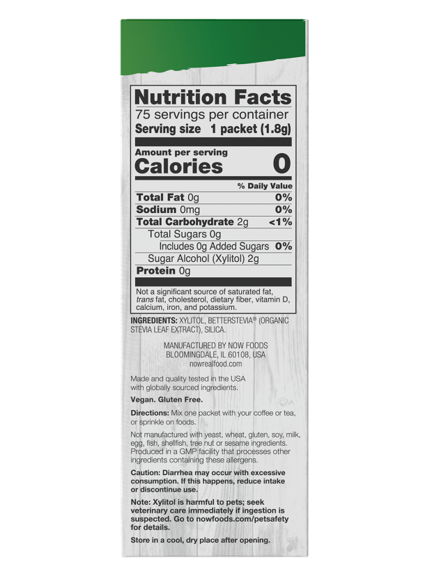 NOW Xylitol Plus Sweetener Packets 75 packets