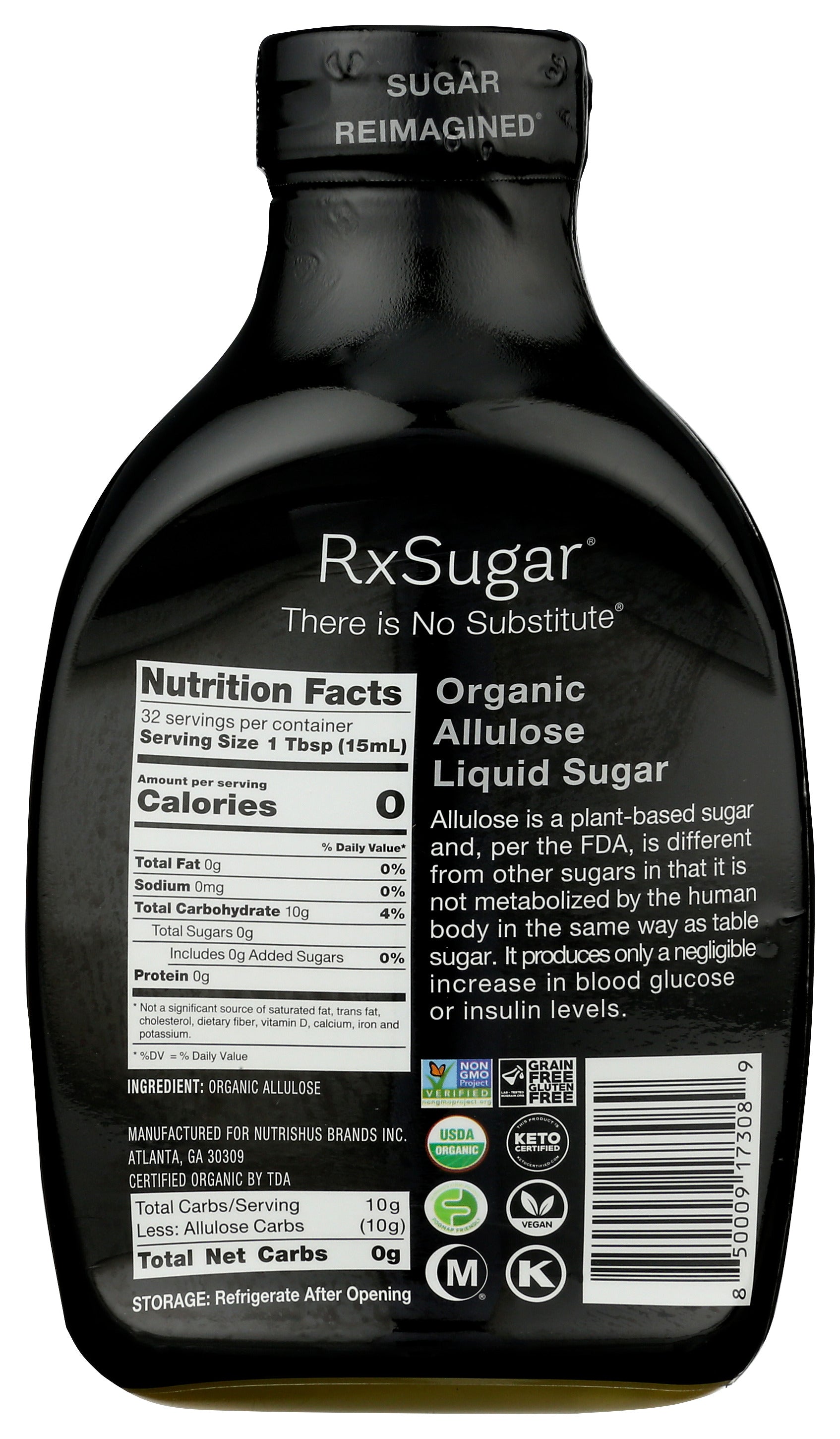 RxSugar Organic Liquid Sugar 16 oz - High-quality Sugar Substitute by RxSugar at BariatricPal Store
