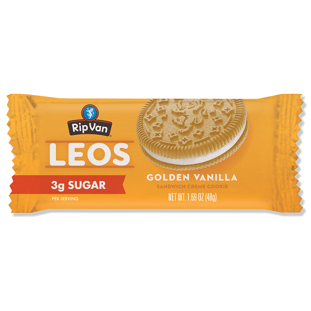 Rip Van Leos Low Sugar Sandwich Creme Cookies - Golden Vanilla