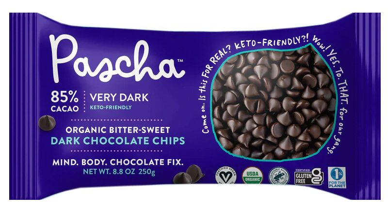Pascha 85% Cacao Very Dark Chocolate Baking Chips, Organic 8.8 oz. - High-quality Baking Products by Pascha at BariatricPal Store