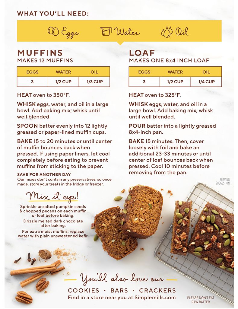 Simple Mills Pumpkin Muffin & Bread Almond Flour Mix 9 oz - High-quality Baking Products by Simple Mills at 