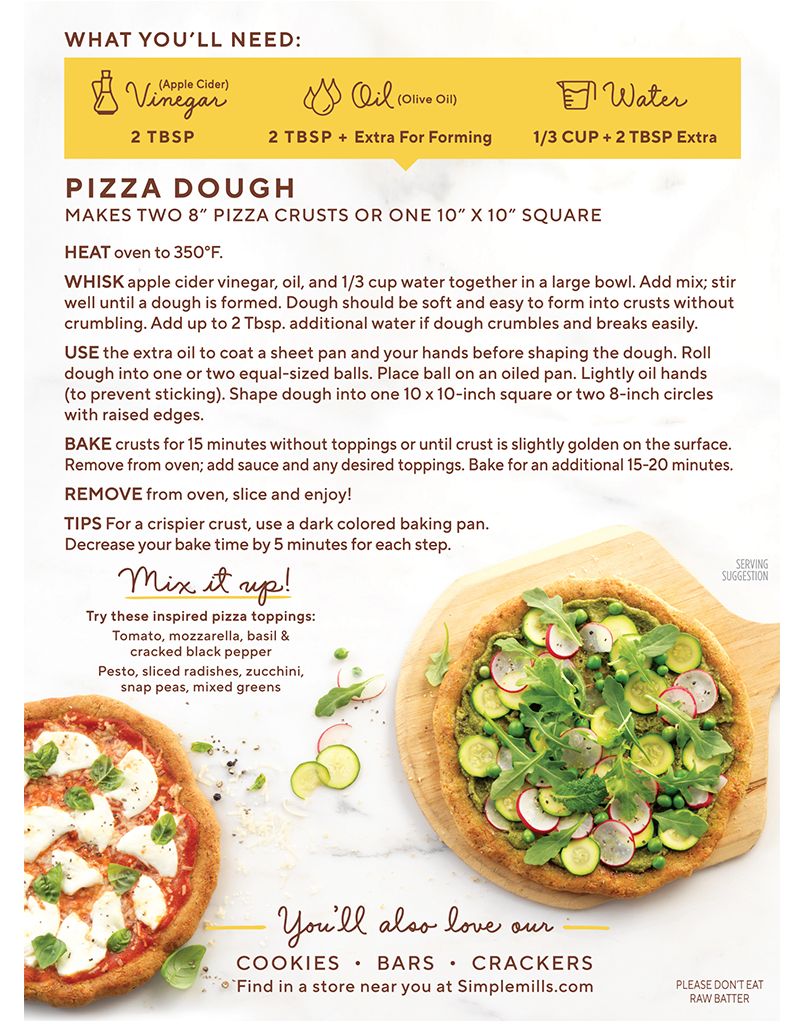 Simple Mills Pizza Dough Almond Flour Mix 9.8 oz - High-quality Bread Products by Simple Mills at BariatricPal Store