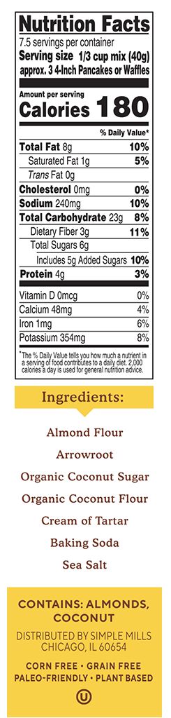 Simple Mills Pancake & Waffle Almond Flour Mix 10.7 oz - High-quality Baking Products by Simple Mills at BariatricPal Store