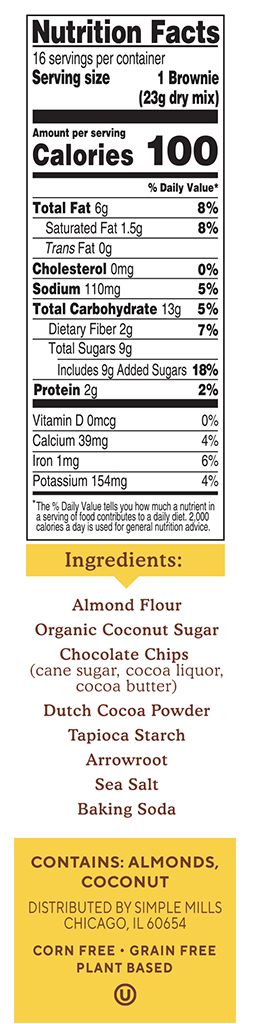Simple Mills Brownie Almond Flour Mix 12.9 oz - High-quality Baking Products by Simple Mills at BariatricPal Store