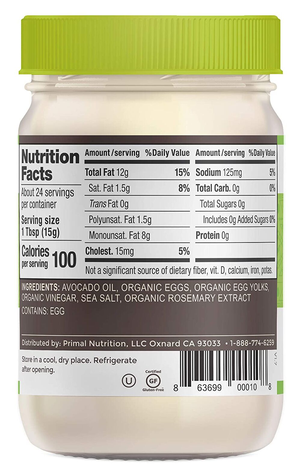 Primal Kitchen Avocado Oil Mayo 12 oz - High-quality Gluten Free by Primal Kitchen at BariatricPal Store