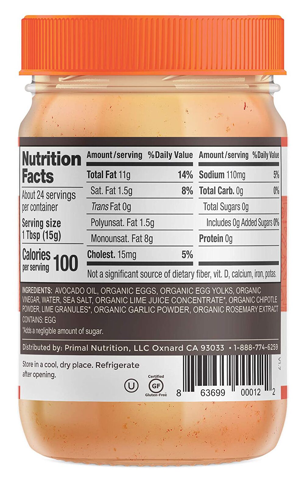 Primal Kitchen Avocado Oil Chipotle Lime Mayo 12 oz - High-quality Gluten Free by Primal Kitchen at BariatricPal Store