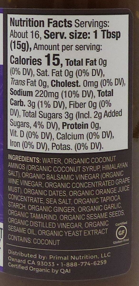 Primal Kitchen No Soy Teriyaki Sauce & Marinade 8.5 oz - High-quality Gluten Free by Primal Kitchen at BariatricPal Store
