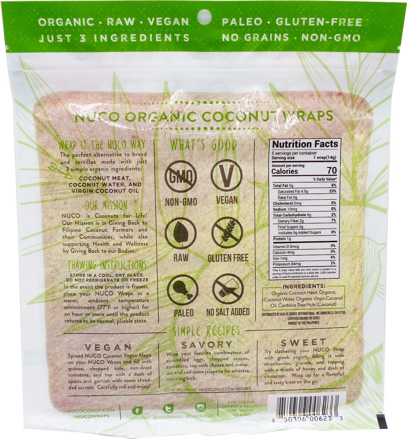 #Flavor_Organic, Original #Size_5 wraps