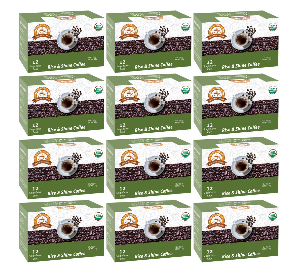 Alex's Low Acid Organic Coffee™ K-Cups - Rise & Shine - High-quality Coffee by Alex's Low Acid Coffee at BariatricPal Store