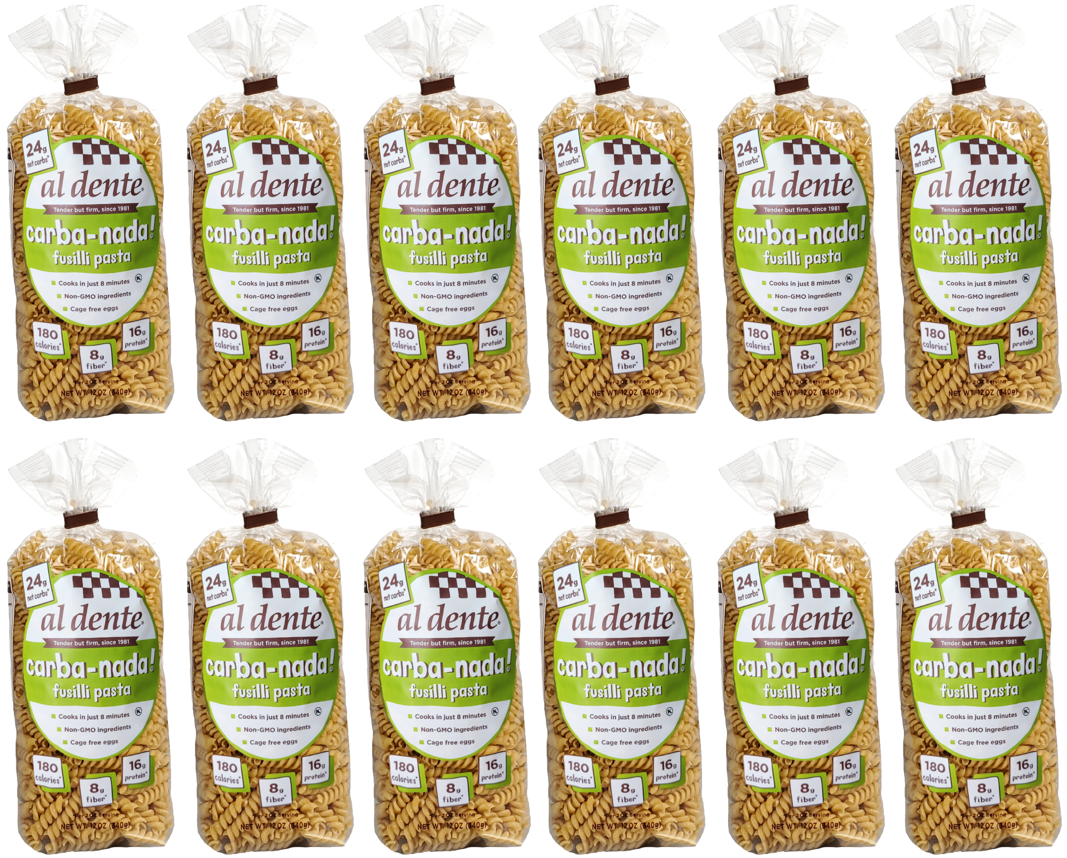 Carba-Nada Reduced Carb Pasta by Al Dente Pasta Company - Fusilli (12 oz) - High-quality Pasta by Carba-Nada at BariatricPal Store