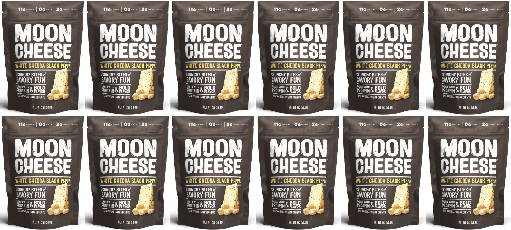 Moon Cheese (2oz.) - White Chedda Black Peppa - High-quality Cheese Snacks by Moon Cheese Snacks at BariatricPal Store