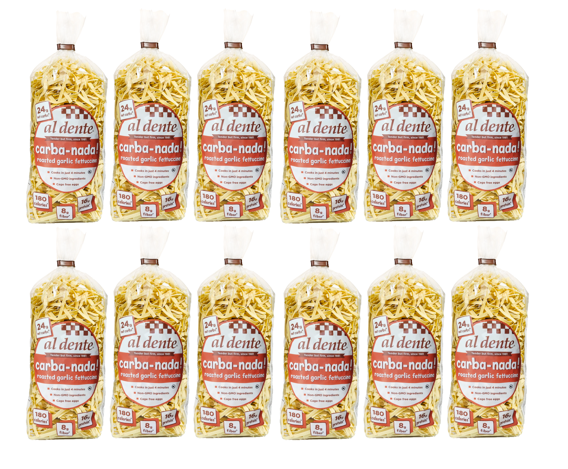 Carba-Nada Reduced Carb Pasta by Al Dente Pasta Company - Roasted Garlic Fettuccine (10 oz) - High-quality Pasta by Carba-Nada at BariatricPal Store