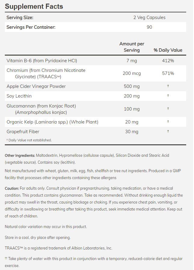 NOW Cider Vinegar Diet Formula 180 capsules - High-quality Diet and Weight Loss by NOW at BariatricPal Store
