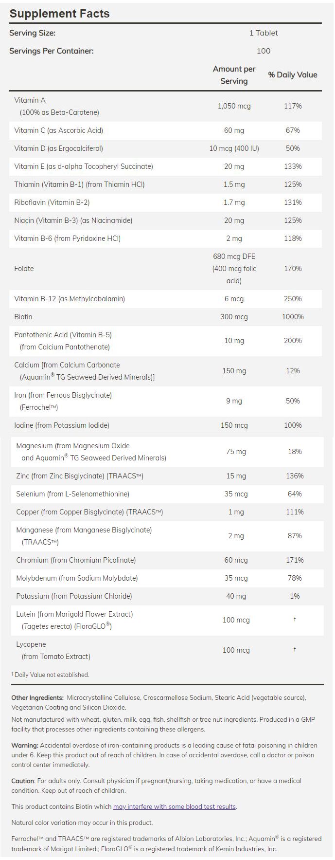 NOW Daily Vits Multi 100 tablets - High-quality Vitamins by NOW at BariatricPal Store
