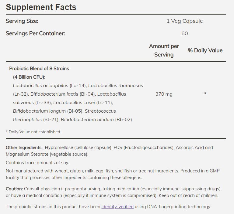 NOW Gr8-Dophilus 60 veg capsules - High-quality Digestion by NOW at BariatricPal Store