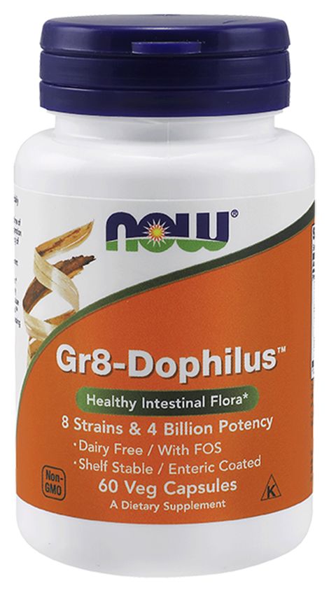 NOW Gr8-Dophilus 60 veg capsules - High-quality Digestion by NOW at BariatricPal Store