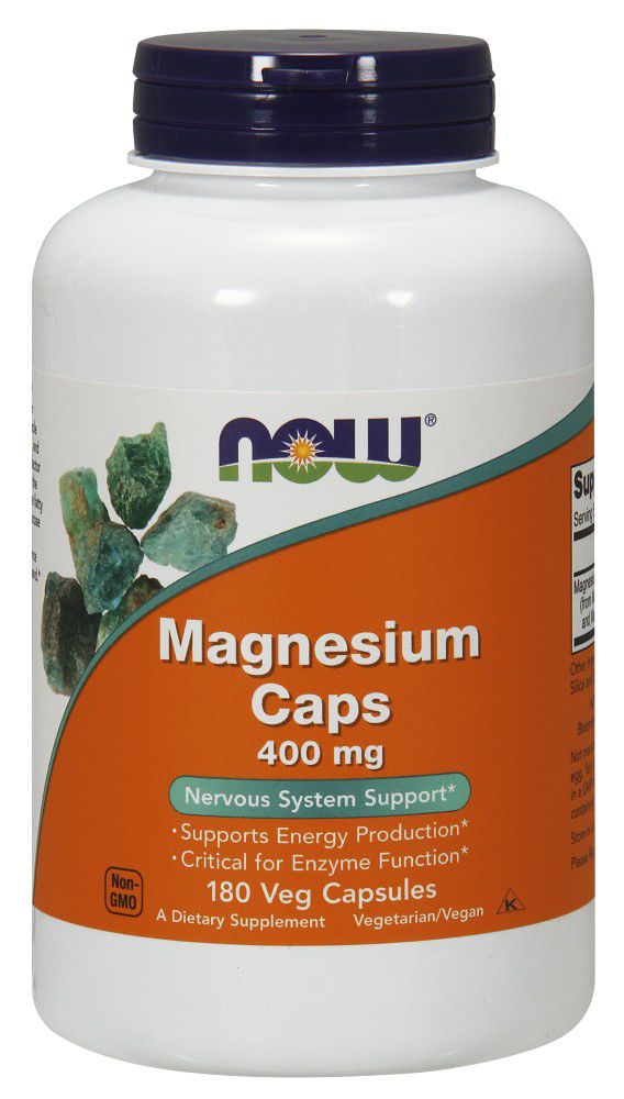 NOW Magnesium 180 veg capsules - High-quality Gluten Free by NOW at BariatricPal Store