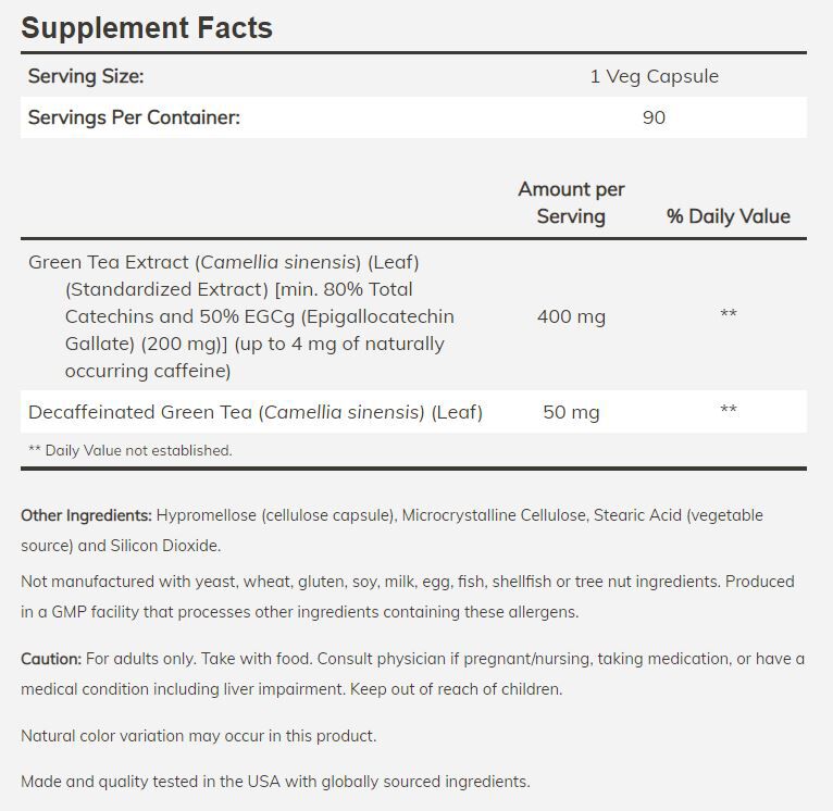 NOW EGCg Green Tea Extract 90 veg capsules - High-quality Herbs by NOW at BariatricPal Store