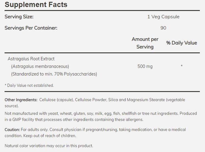 NOW Astragalus Extract 90 veg capsules - High-quality Herbs by NOW at BariatricPal Store