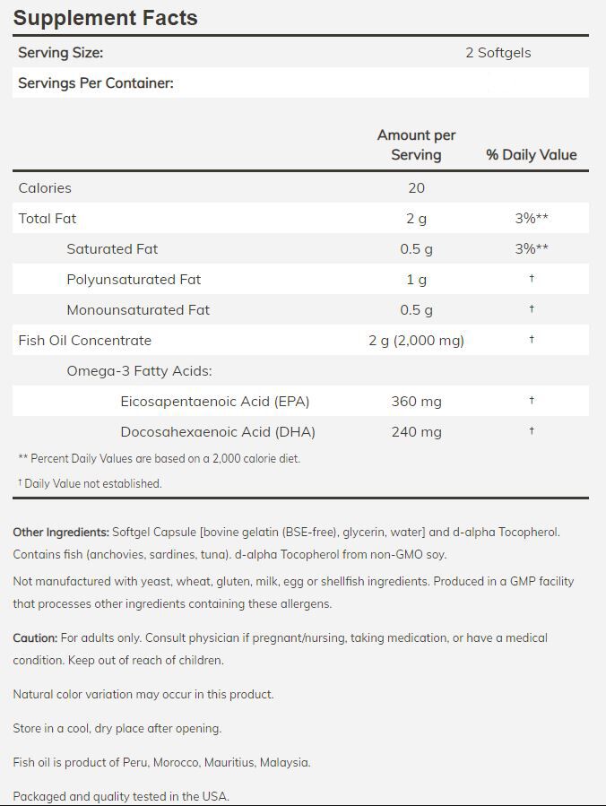 #Flavor_Molecularly Distilled #Size_200 softgels