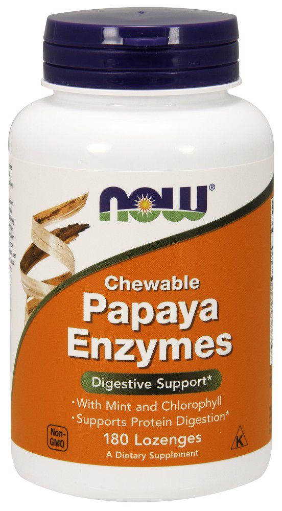 NOW Papaya Enzyme 180 lozenges - High-quality Digestion by NOW at 
