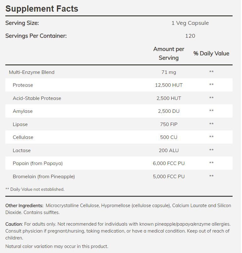 NOW Plant Enzymes 120 veg capsules - High-quality Digestion by NOW at BariatricPal Store