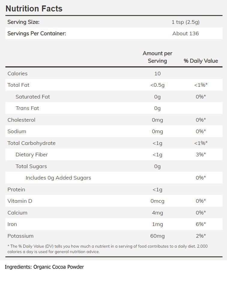 NOW Cocoa Powder, non-Alkalized, Organic 12 oz. - High-quality Baking Products by NOW at BariatricPal Store