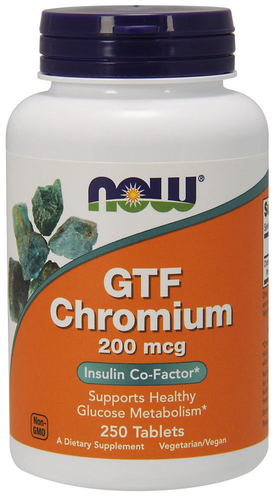 NOW GTF Chromium 250 tablets - High-quality Blood Sugar Support by NOW at BariatricPal Store