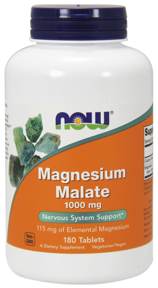 NOW Magnesium Malate 180 tablets - High-quality Gluten Free by NOW at BariatricPal Store