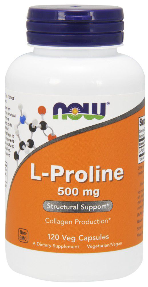 NOW L-Proline 120 veg capsules - High-quality Amino Acids by NOW at BariatricPal Store