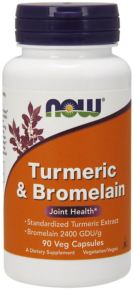 NOW Turmeric & Bromelain 90 veg capsules - High-quality Herbs by NOW at BariatricPal Store