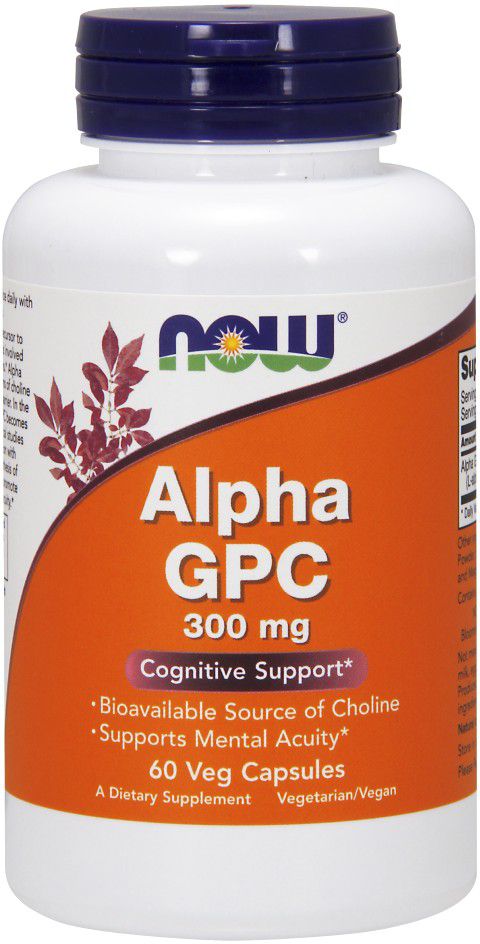 NOW Alpha GPC 60 veg capsules - High-quality Gluten Free by NOW at BariatricPal Store