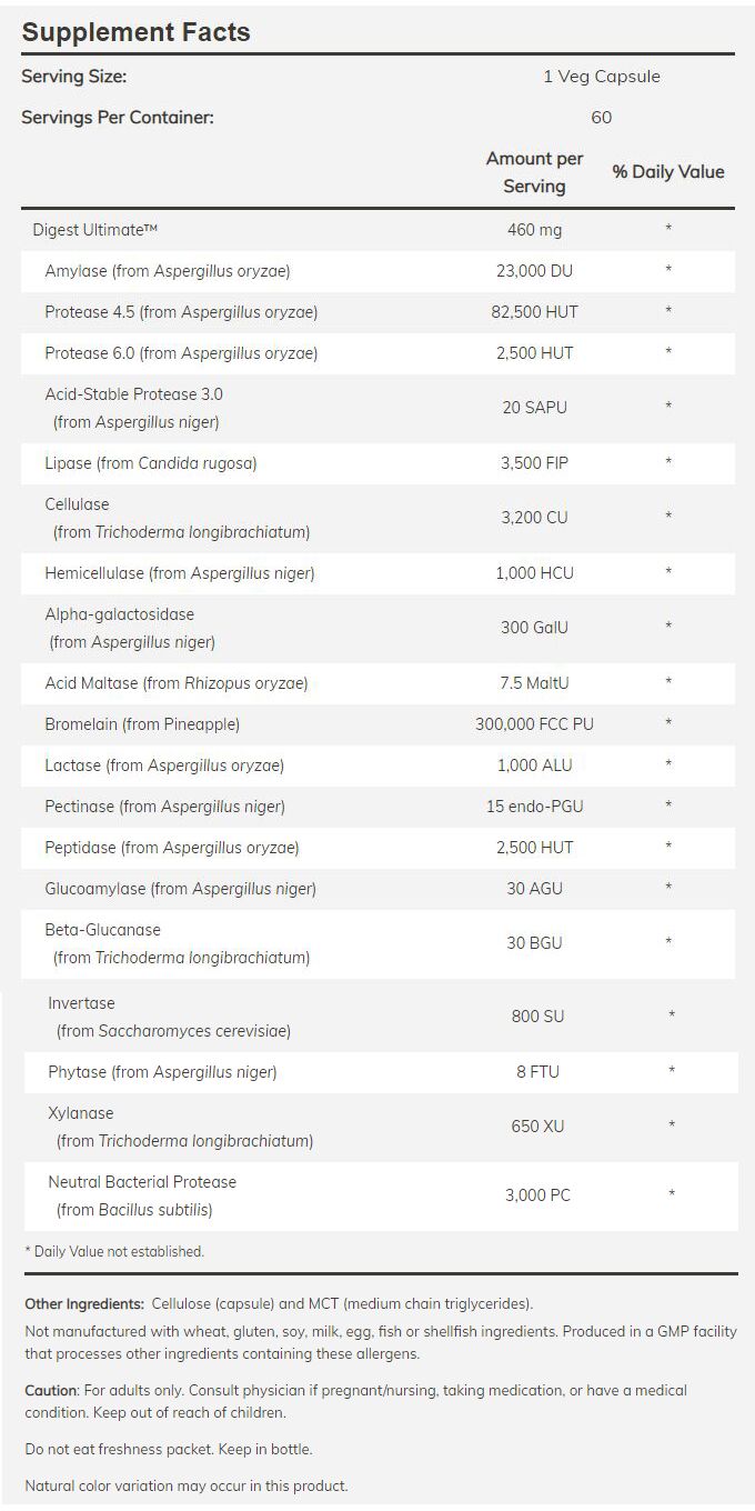 NOW Digest Ultimate 120 veg capsules - High-quality Digestion by NOW at BariatricPal Store