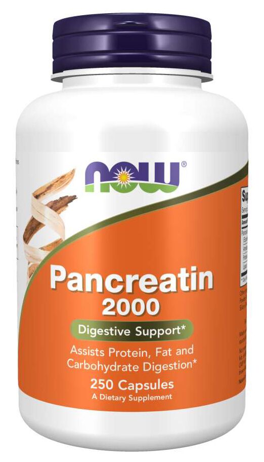 NOW Pancreatin 2000 250 capsules - High-quality Digestion by NOW at BariatricPal Store